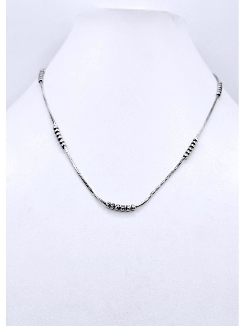 Retired Silpada sterling snake and beaded chain necklace